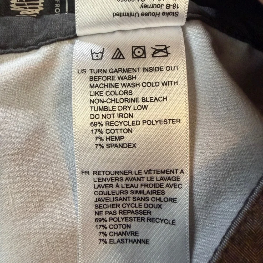 Vissla Mens Striped Board Shorts Charcoal Grey Hemp Stretch Trunks M1044SPA 32
